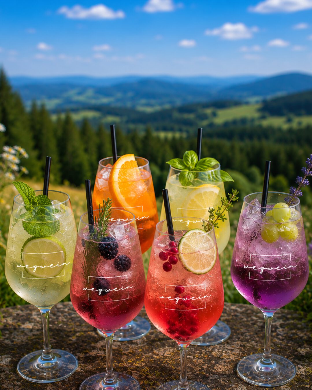 Sprizzwanderung im Bayerischen Wald mit verschiedenen Sprizz-Variationen.